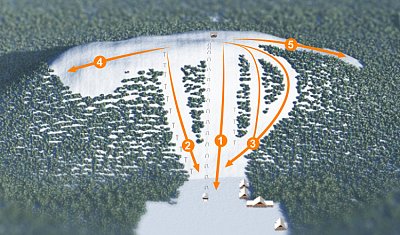 Горнолыжный курорт Салма / Полярные Зори: схема склонов