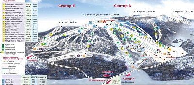 Ski resort Sheregesh – Kemerovo: схема склонов