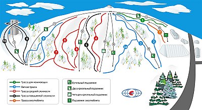 Горнолыжный курорт Сорочаны: схема склонов