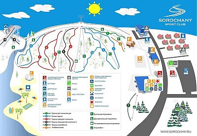 Горнолыжный курорт Сорочаны: схема склонов