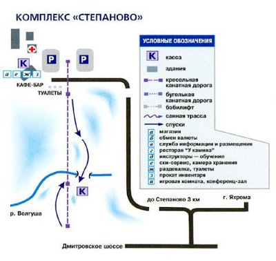 Горнолыжный курорт Степаново: карта курорта