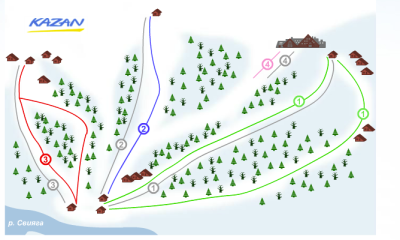 Горнолыжный курорт Свияга: схема склонов