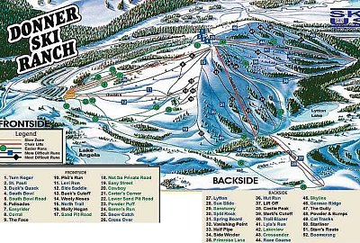 Donner Ski Ranch: схема склонов
