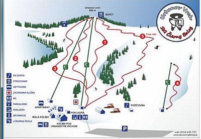Ski resort Čierny Balog: схема склонов