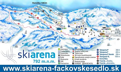 Ski resort Fačkovské sedlo: схема склонов