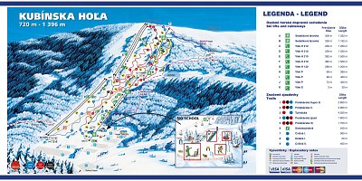 Ski resort Kubínska hoľa: схема склонов
