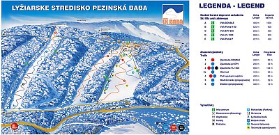 Ski resort Pezinská Baba: схема склонов
