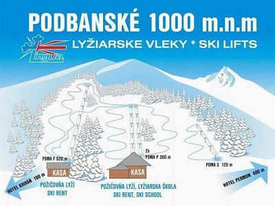 Горнолыжный курорт Podbanske: схема склонов
