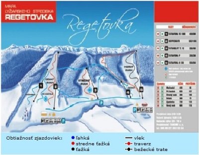 Горнолыжный курорт Regetovka: схема склонов