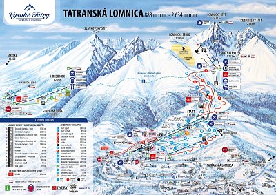 Горнолыжный курорт Tatranska Lomnica: схема склонов