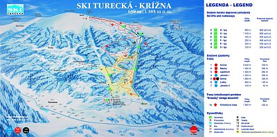 Горнолыжный курорт Turecka - Krizna: схема склонов