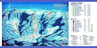 Ski resort Vrátna: схема склонов