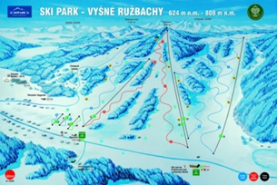 Горнолыжный курорт Vysne Ruzbachy: схема склонов