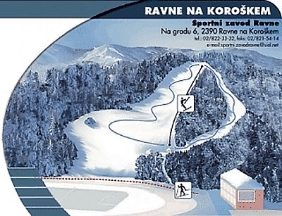 Горнолыжный курорт Ravne na Koroskem: схема склонов