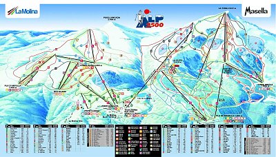 Горнолыжный курорт La Molina / ​Masella – Alp2500: схема склонов