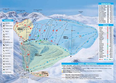 Ski resort La Pinilla: схема склонов