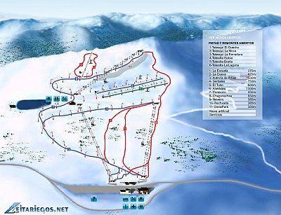 Горнолыжный курорт Leitariegos: схема склонов