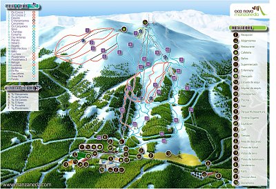 Ski resort Manzaneda: схема склонов