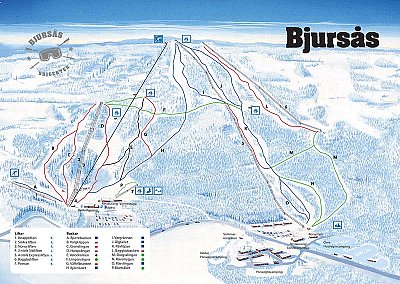 Горнолыжный курорт Bjursas SkiCenter: схема склонов