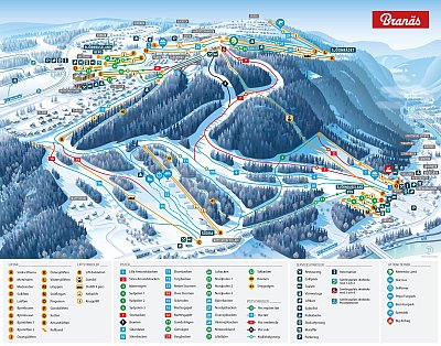 Ski resort Branäs: схема склонов