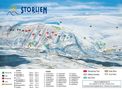 Ski resort Storlien: схема склонов