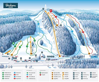 Ski resort Ulricehamn: схема склонов