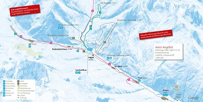Ski resort Avers: схема склонов
