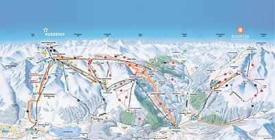 Ski resort Parsenn (Davos Klosters): схема склонов