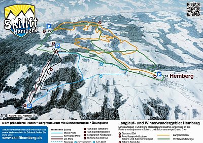 Ski resort Hemberg: схема склонов