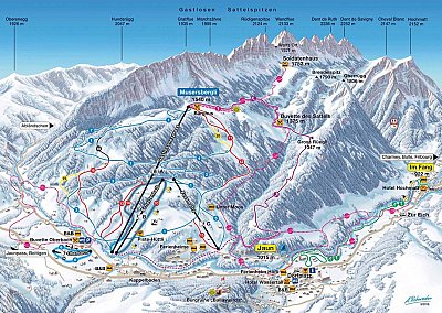 Ski resort Jaun: схема склонов