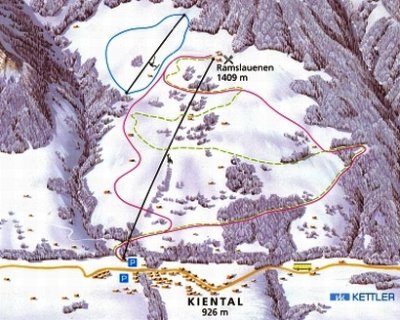 Горнолыжный курорт Kiental: схема склонов
