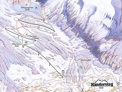 Горнолыжный курорт Oeschinen - Kandersteg: схема склонов