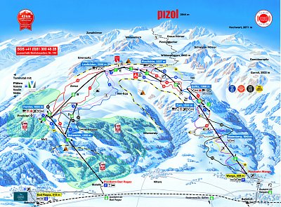 Горнолыжный курорт Pizol - Bad Ragaz - Wangs: схема склонов