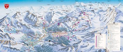 Ski resort Saas-Fee: схема склонов
