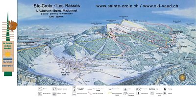 Горнолыжный курорт Sainte Croix - Les Rasses: схема склонов