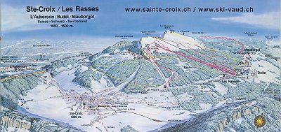 Горнолыжный курорт Sainte Croix - Les Rasses: схема склонов