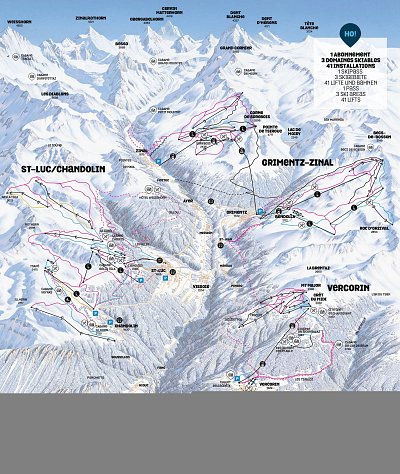 Ski resort Saint Luc/Chandolin (Anniviers): схема склонов