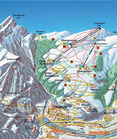 Ski resort Tschappina/Urmein (Heinzenberg): схема склонов