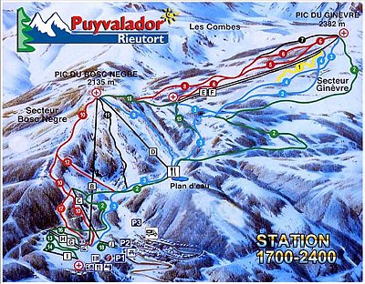 Puyvalador Rieutort: схема склонов