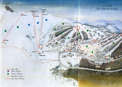 Горнолыжный курорт Улудаг: схема склонов