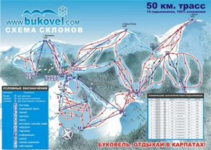 Горнолыжный курорт Буковель: схема склонов