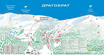 Ski resort Dragobrat: схема склонов