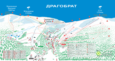 Горнолыжный курорт Драгобрат: схема склонов