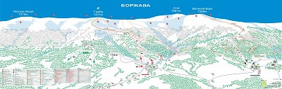 Ski resort Pylypets: схема склонов