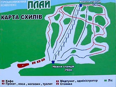 Ski resort Plai: схема склонов
