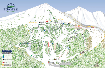 Teton Pass: схема склонов
