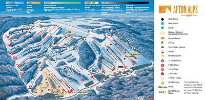 Ski resort Afton Alps: схема склонов