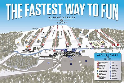 Ski resort Alpine Valley Resort – Elkhorn: схема склонов