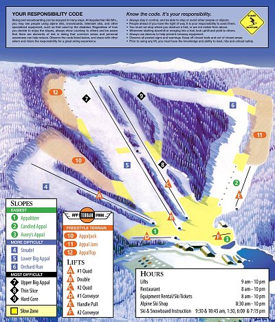 Ski resort Appalachian Ski Mountain: схема склонов