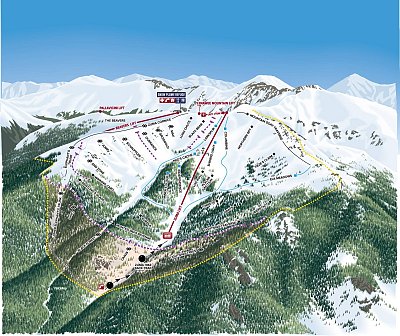 Ski resort Arapahoe Basin: схема склонов